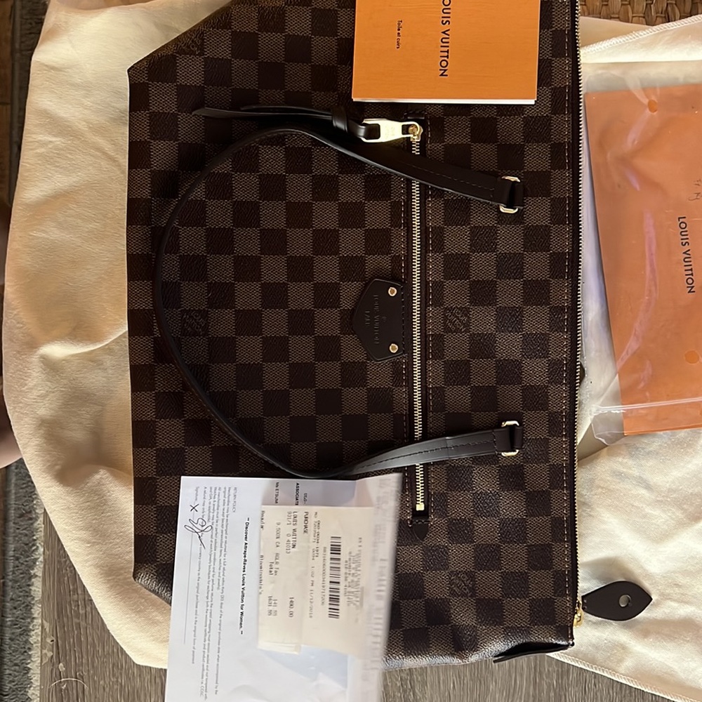 Authentic Louis Vuitton iena mm damier ebene N41013